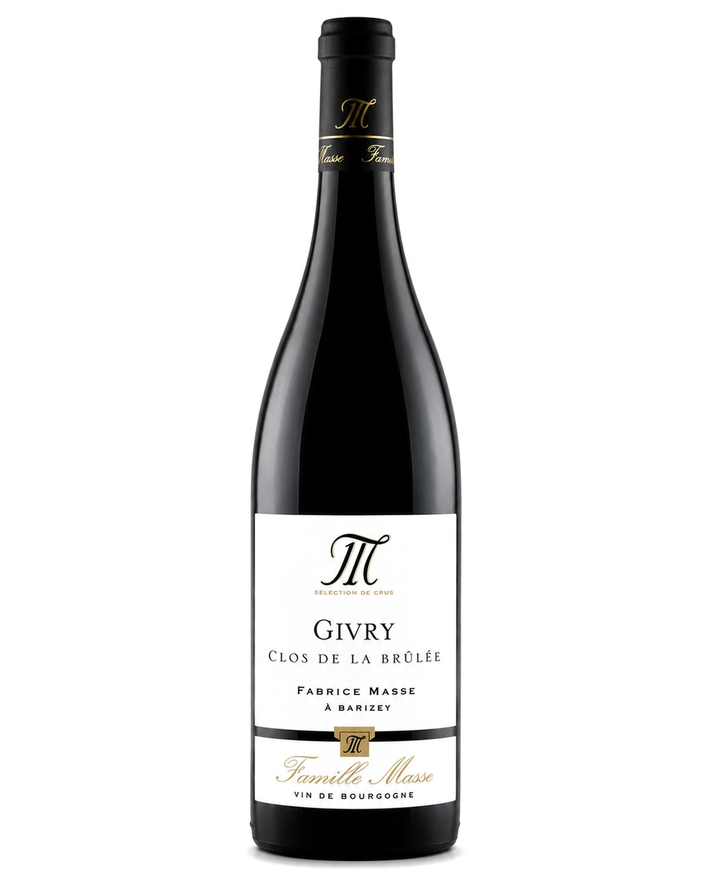 Famille Masse Givry La Brûlée – rød kældervare – flaske på hvid baggrund