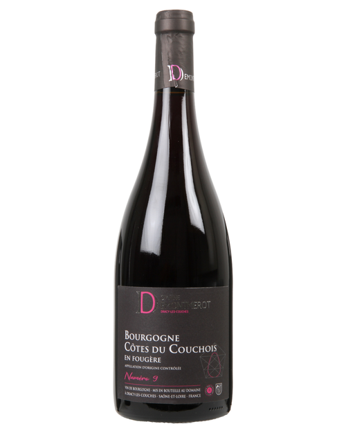 Domaine Demontmerot Bourgogne Côtes du Couchois Pinot Noir "En Fougère" N°9 2023 – flaske på hvid baggrund