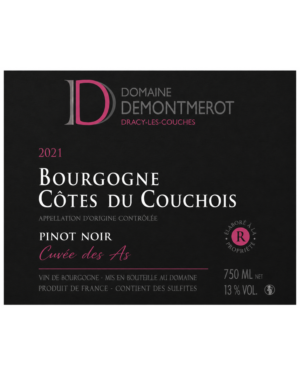 Domaine Demontmerot Bourgogne Côtes du Couchois Pinot Noir Cuvée des As 2023