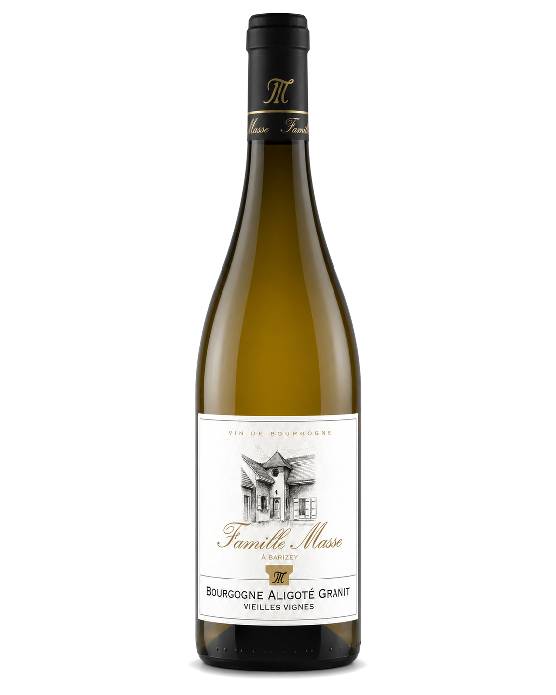 Domaine Masse Bourgogne Aligoté « Granit Vieilles Vignes » 2023 – flaske på hvid baggrund