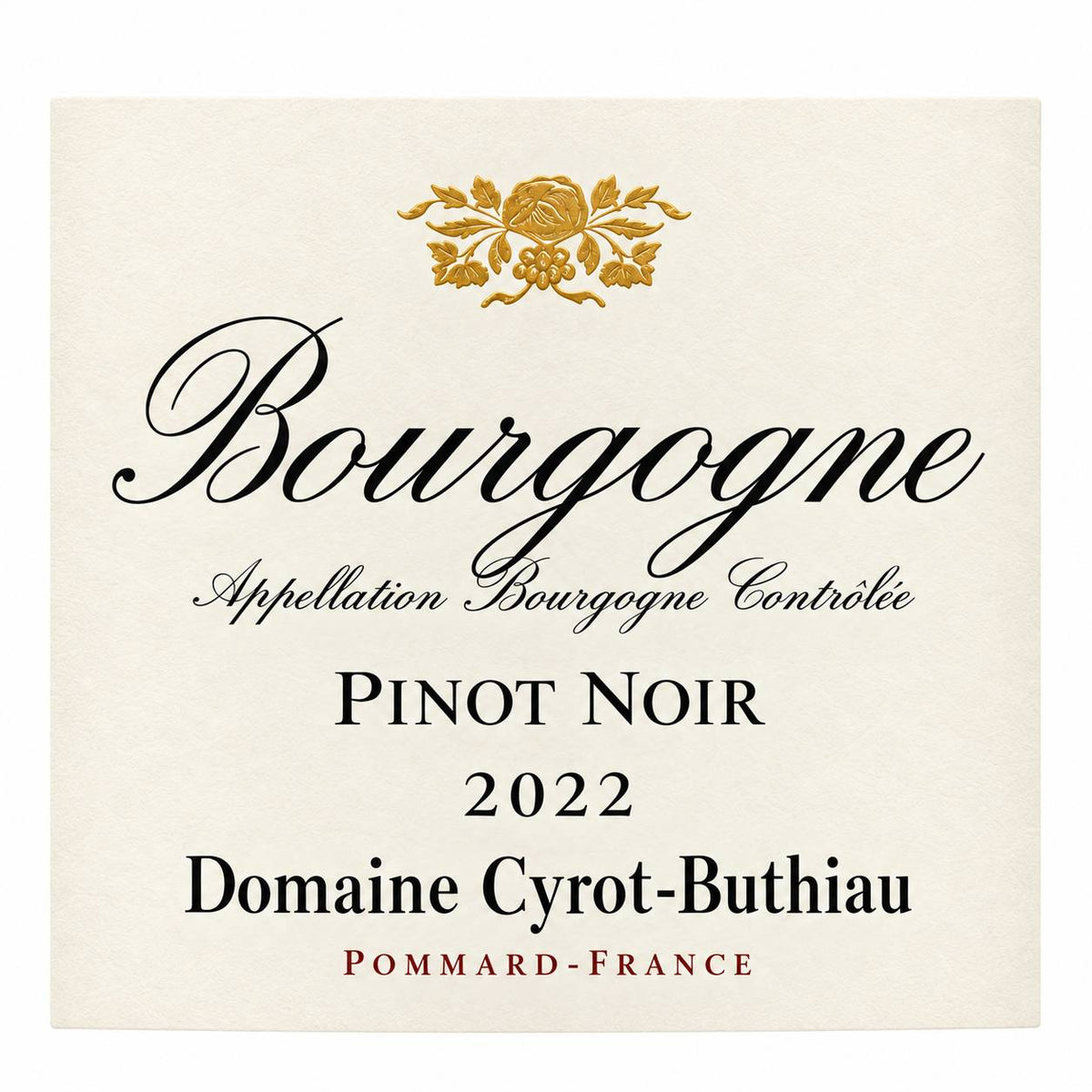 Domaine Cyrot-Buthiau Bourgogne Pinot Noir 2022 – etiket