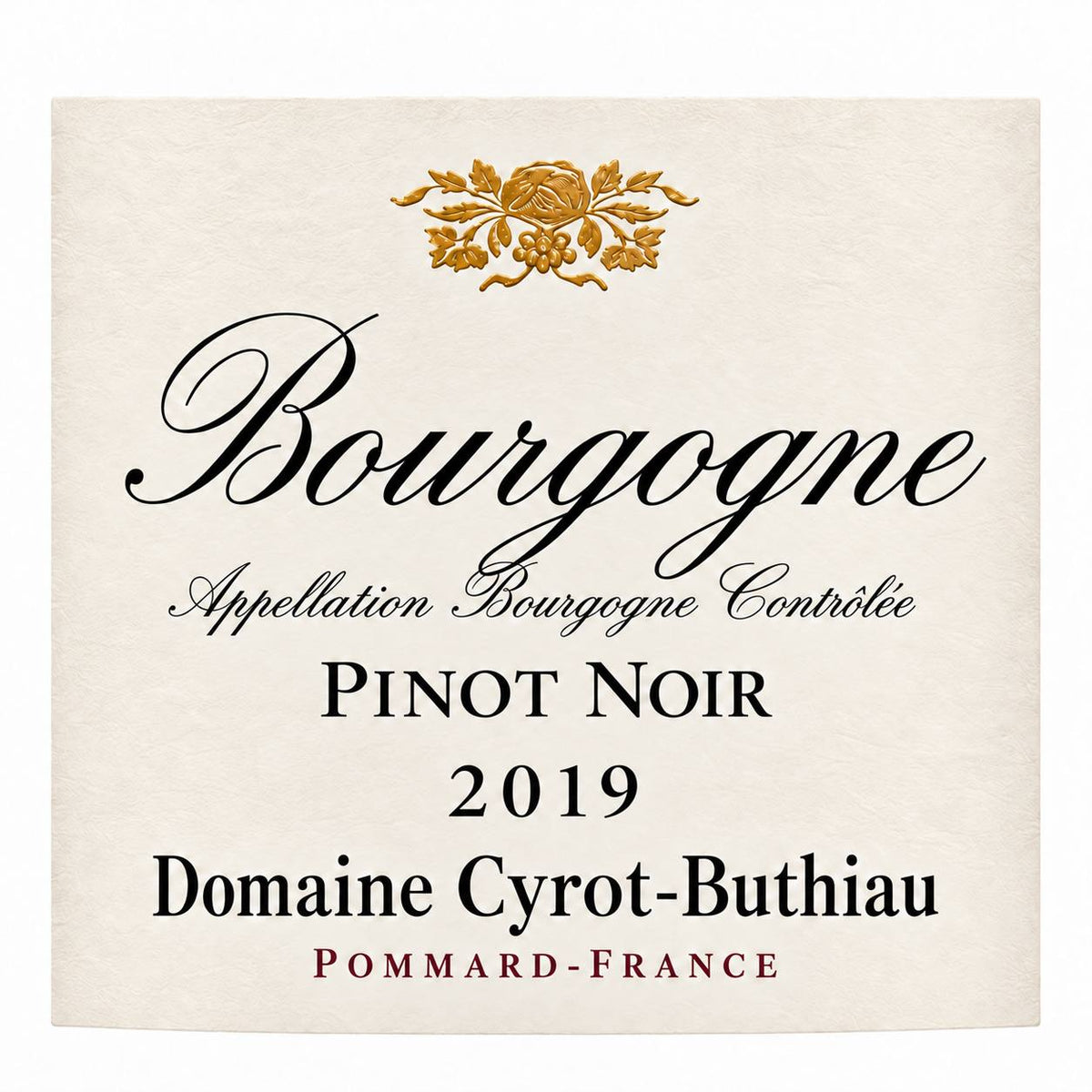 Domaine Cyrot-Buthiau Bourgogne Pinot Noir 2019 – etiket