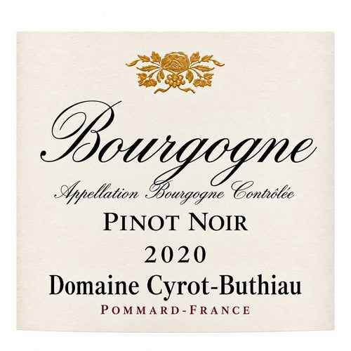 Domaine Cyrot-Buthiau Bourgogne Pinot Noir 2020 – etiket