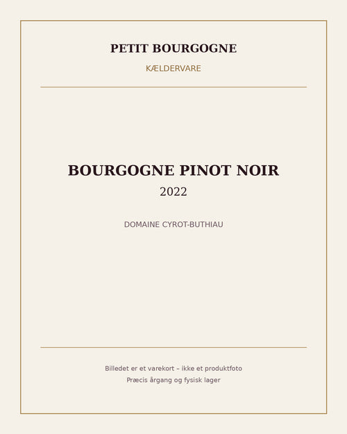 Domaine Cyrot-Buthiau Bourgogne Pinot Noir 2022 – neutralt varekort, ikke produktfoto