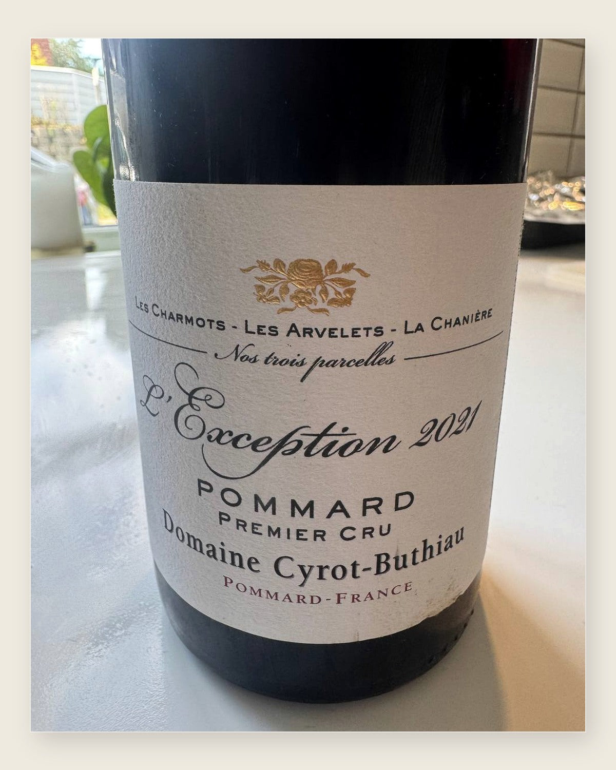 Domaine Cyrot-Buthiau Pommard 1er Cru “L’Exception” 2021 – fysisk registreret flaske